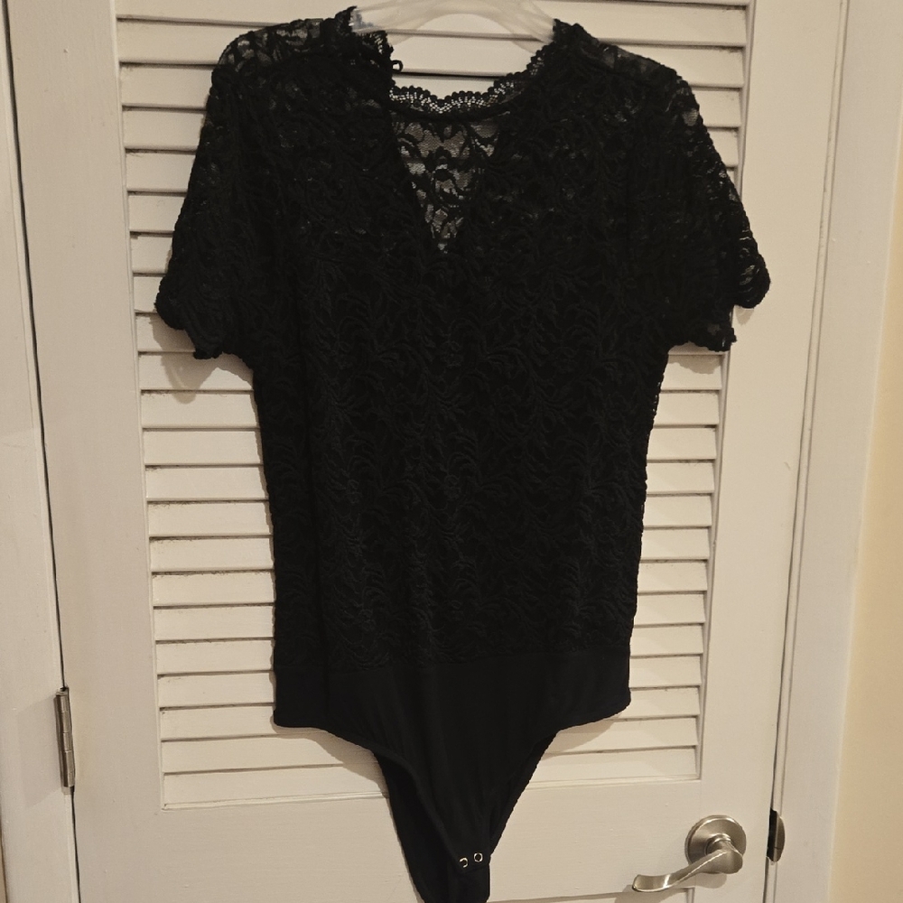 NWT Torrid Black Lace V-Neck Bodysuit